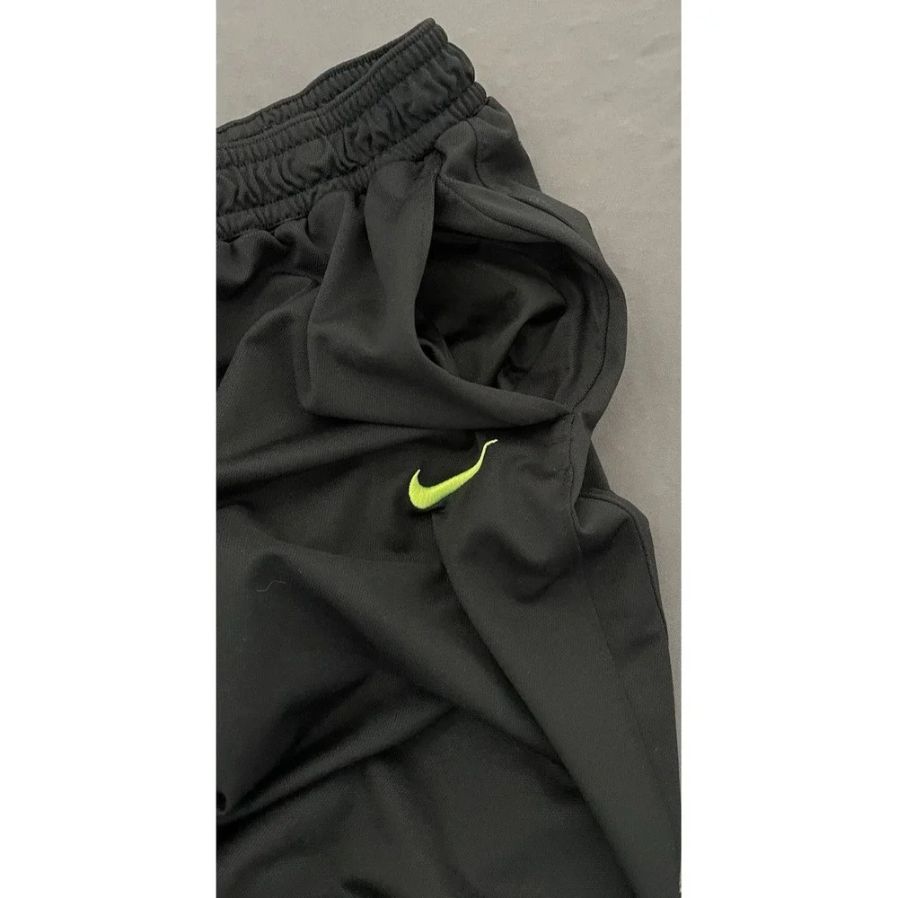 Dri Fit Nike Athletic Pants Mens Size Medium Black Green Ankles Zip Drawstring